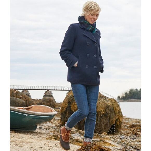 L.L. Bean Lambs Wool Peacoat Brown 14 - Picture 10 of 10